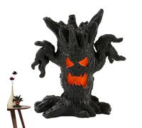 Visage D’arbre Démoniaque - Décor Halloween, Sculpture Effrayante | Figurine Artisanale En Résine, Statue D’écorce Réaliste, Ornement De Table Sombre Pour Maison Hantée Et Ambiance Macabre Lors De Ras