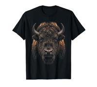 Visage de Bison Forêt Nature Bison T-Shirt Graphique avec Valeur