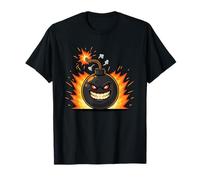 Visage de Bombe de Dessin animé Furieux avec Une Grosse Explosion T-Shirt