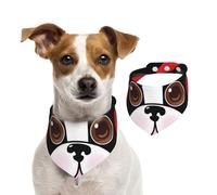 Visage de Boston Terrier,Bandanas pour Chien, écharpe en Coton, Bavoirs réglables pour Animaux de Compagnie,S