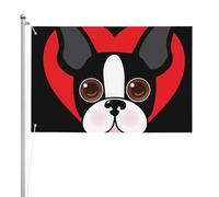 Visage de Boston Terrier,Drapeau de jardin, bannière décorative, drapeau double face, 2 x 3 pieds, pour extérieur et intérieur