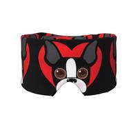 Visage de Boston Terrier,Masque pour les yeux bloquant la lumière Cache-yeux et cache-oreilles pour le sommeil