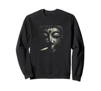 Visage de Bouddha Surréaliste Fumer Méditation Vision Sweatshirt