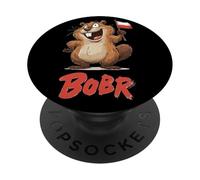 Visage de Castor Amusant pour Les Amateurs de Devise de Bóbr PopSockets PopGrip Adhésif