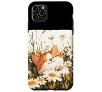 Visage de Chat Heureux dans Les prairies de Marguerites pour Fleurs d'été Coque pour iPhone 11 Pro Max