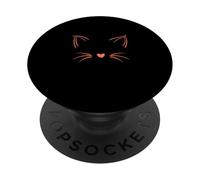 Visage de Chat Invisible Corail PopSockets PopGrip Adhésif