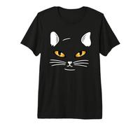 Visage de Chat Noir Amusant pour Halloween T-Shirt Haut de Gamme