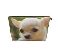 Visage de Chien Chihuahua Blanc, Trousse de Toilette Trousse de Maquillage Sac à cosmétiques Trousse de Toilette de Voyage Portable