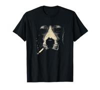 Visage de Chien fumant avec Cigarette Abstrait Minimal T-Shirt
