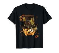 Visage de Chien Steampunk Gothique Yorkshire Terrier T-Shirt Graphique avec Valeur, Homme, Noir, L