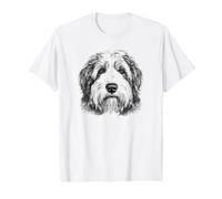 Visage de Chien Tibet Terrier T-Shirt Graphique avec Valeur, Homme, Blanc, M