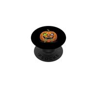 Visage de Citrouille de Zombie Mort-Vivant Effrayant avec Slime Vert PopSockets PopGrip Adhésif