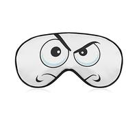 Visage de dessin animé avec bouche incurvée Masque de sommeil Drôle d'expression du visage Bandeau pour dormir Masque élastique occultant pour les yeux pour une nuit complète de sommeil, de voyage e