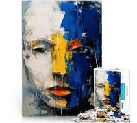 Visage de Femme Abstrait Puzzles de 1000 pièces pour Adolescents Casse-tête pour Convient pour la décoration de Bureau 38x26cm