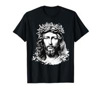 Visage de Jésus Christ Couronne d'épines Foi catholique T-Shirt