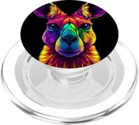 Visage de Kangourou coloré - Animaux Sauvages australiens - Noir PopSockets PopGrip pour MagSafe