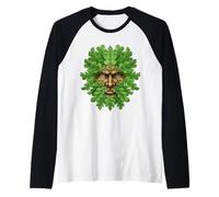 Visage de la forêt Antique païenne Nature Esprit Celtique Cadeau Folk Manche Raglan