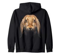 Visage de Lapin Anglais Forêt Nature Lapin Sweat à Capuche