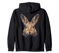 Visage de Lapin géant flamand Forêt Faune Nature Lapin Sweat à Capuche