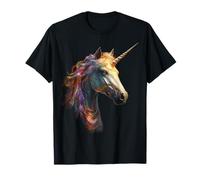 Visage de Licorne Mythique Imprimé Animal Motif Fantaisie Art Licorne T-Shirt