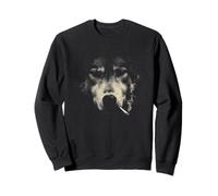 Visage de Loup fumant avec Cigarette Moody Smoke Sweatshirt