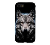 Visage de Loup Gris Clair de Lune forêt Faune Nature Loup Gris Coque pour iPhone SE (2020) / 7/8