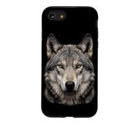 Visage de Loup Gris Clair de Lune forêt Faune Nature Loup Gris Coque pour iPhone SE (2020) / 7/8