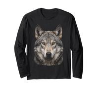 Visage de Loup Gris Clair de Lune forêt Faune Nature Loup Gris Manche Longue