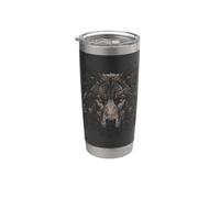 Visage de loup sanguin au clair de lune forêt faune nature loup Gobelet isotherme en acier inoxydable double paroi