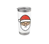 Visage de Père Noël avec lunettes Gobelet isotherme en acier inoxydable double paroi