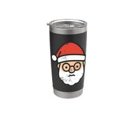 Visage de Père Noël avec lunettes Gobelet isotherme en acier inoxydable double paroi