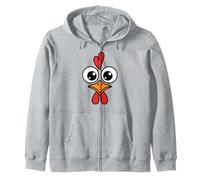 Visage de Poulet Mignon Coq Kawaii Gros Yeux Crête Coeur Sweat à Capuche