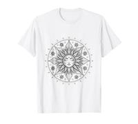 Visage de Soleil Mandala avec géométrie Florale sacrée T-Shirt