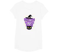 Visage de sorcière au Repos : Magie effrayante pour Les Amoureux des Chats d'halloween T-Shirt, Fille, Blanc, M