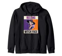 Visage de sorcière au Repos rétro Halloween Femme Sweat à Capuche