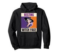 Visage de sorcière au Repos rétro Halloween Femme Sweat à Capuche