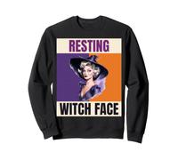Visage de sorcière au Repos rétro Halloween Femme Sweatshirt