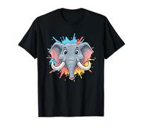 Visage d'éléphant coloré pour Enfants Zoo Safari Amusant T-Shirt