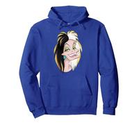 Visage des méchants Cruella Sweat à Capuche, Unisexe pour adultes, Bleu Royal, S