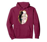 Visage des méchants Cruella Sweat à Capuche, Unisexe pour adultes, Marron, M