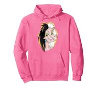Visage des méchants Cruella Sweat à Capuche, Unisexe pour adultes, Rose vif, M