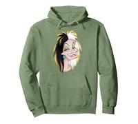 Visage des méchants Cruella Sweat à Capuche, Unisexe pour adultes, Vert sauge, M