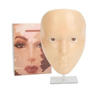 Visage d'exercice de maquillage, visage de mannequin de maquillage, visage réutilisable pour débutant, exercice des yeux, fard à paupières en silicone 5D (peau jaune)