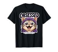Visage d'humeur Amusant de Chat obsédé T-Shirt