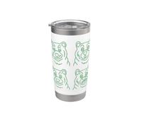 Visage d'ours amusant - Graphique du contour de quatre ours Gobelet isotherme en acier inoxydable double paroi