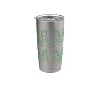 Visage d'ours amusant - Graphique du contour de quatre ours Gobelet isotherme en acier inoxydable double paroi