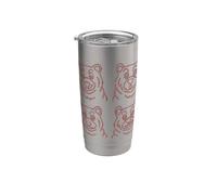 Visage d'ours amusant - Graphique du contour de quatre ours Gobelet isotherme en acier inoxydable double paroi