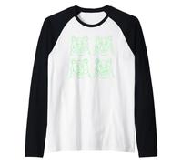 Visage d'ours Amusant - Graphique du Contour de Quatre Ours Manche Raglan