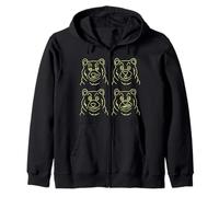 Visage d'ours Amusant - Graphique du Contour de Quatre Ours Sweat à Capuche