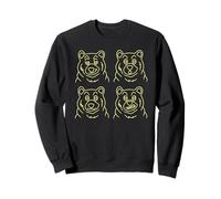 Visage d'ours Amusant - Graphique du Contour de Quatre Ours Sweatshirt